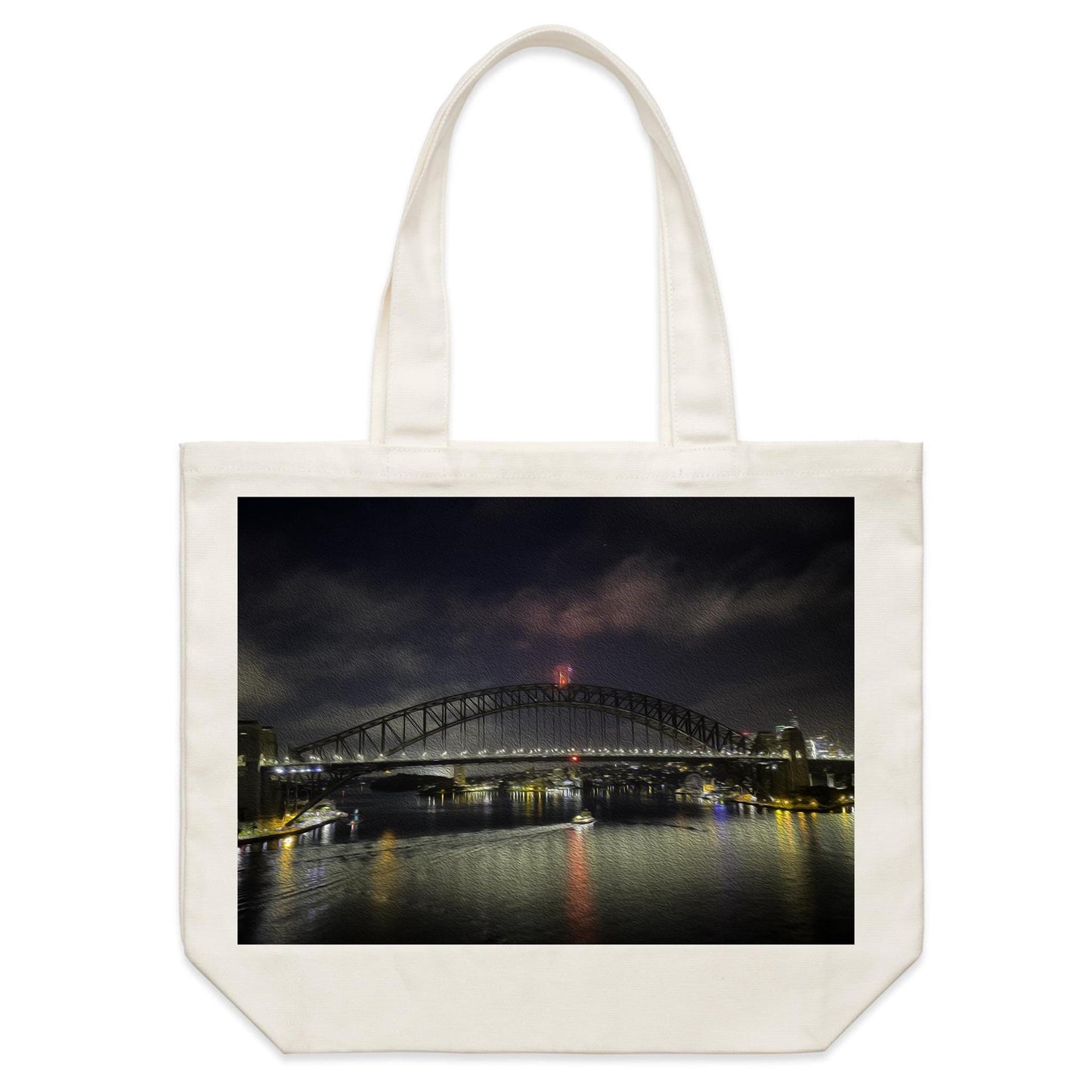 Sydney Harbour Bridge at Night - Shoulder Canvas Tote Bag