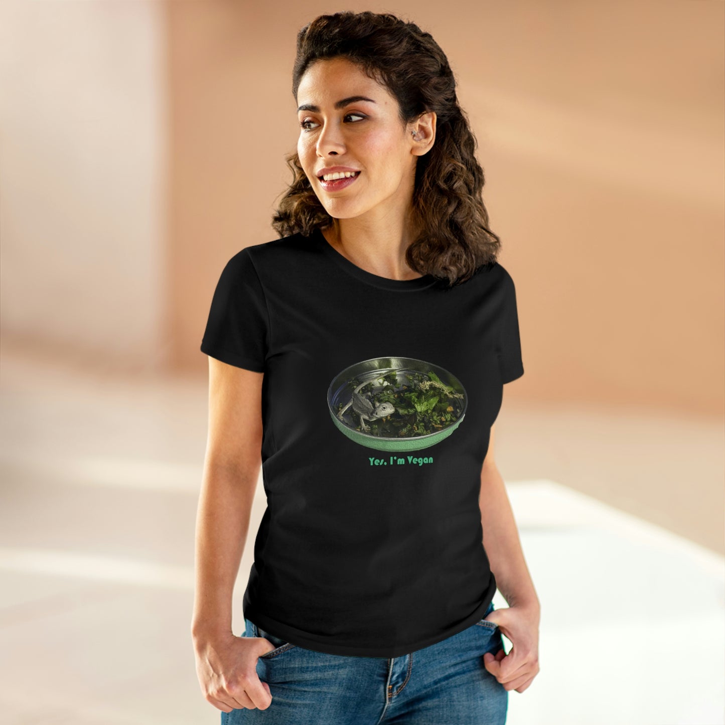 Yes I'm Vegan - Women's Midweight Cotton Tee