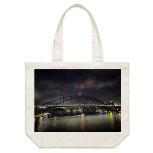 Sydney Harbour Bridge at Night - Shoulder Canvas Tote Bag