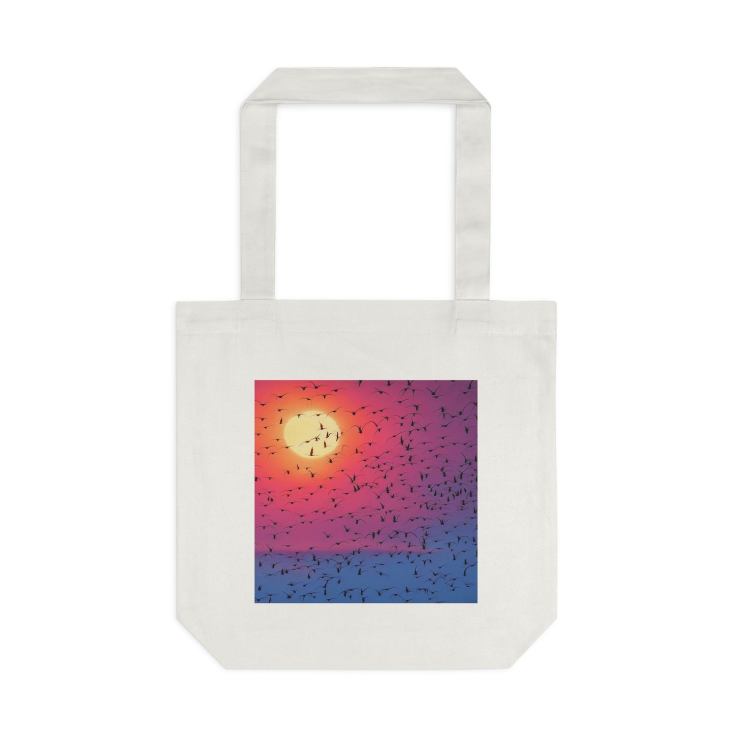 Birds silhouetted at Sunset - Cotton Tote Bag