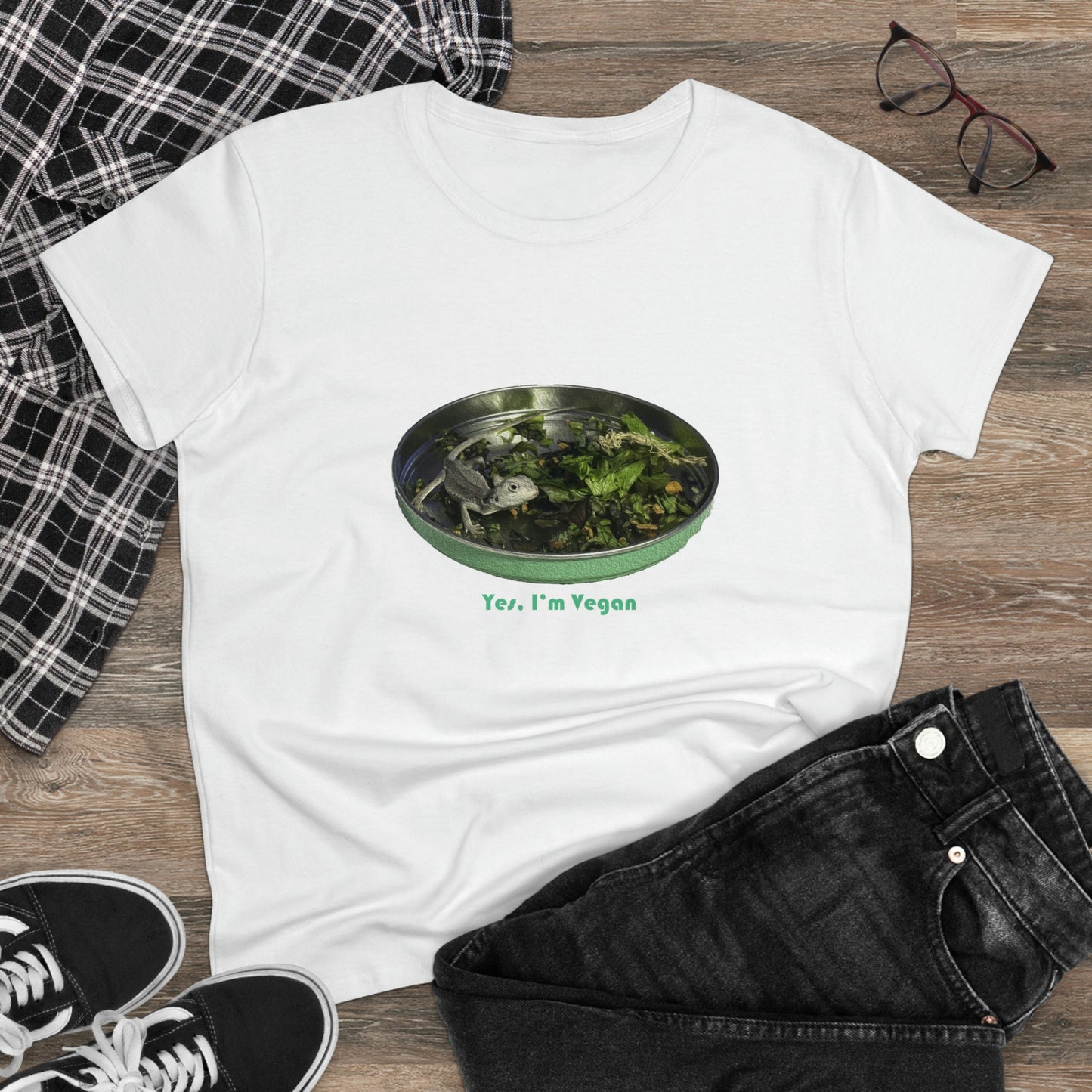 Yes I'm Vegan - Women's Midweight Cotton Tee