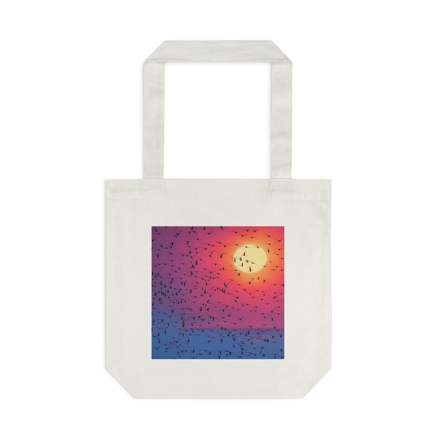 Birds silhouetted at Sunset - Cotton Tote Bag